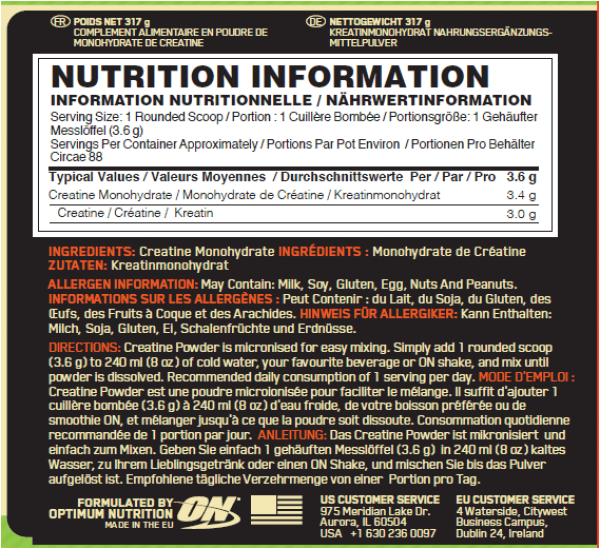 Optimum Nutrition Creatine Powder 317 g. - fiTT