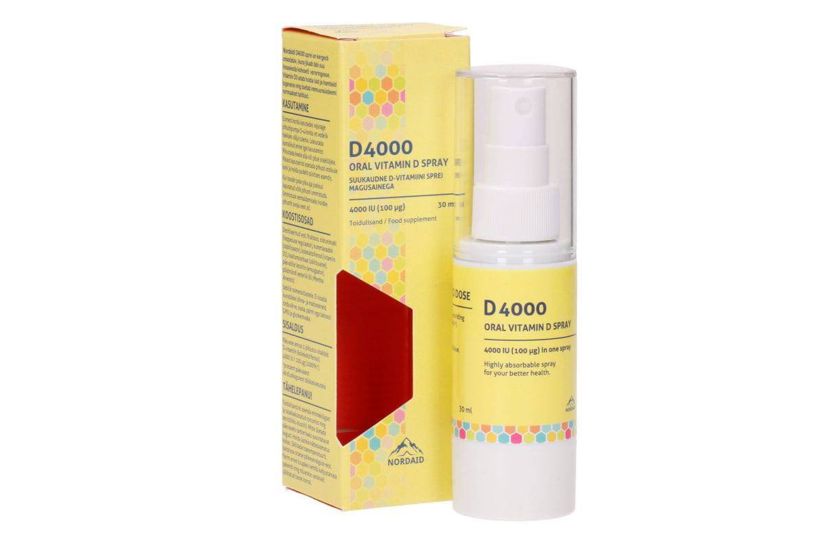 Nordaid Oral Vitamin D4000 purškiamas 30 ml. - fiTT
