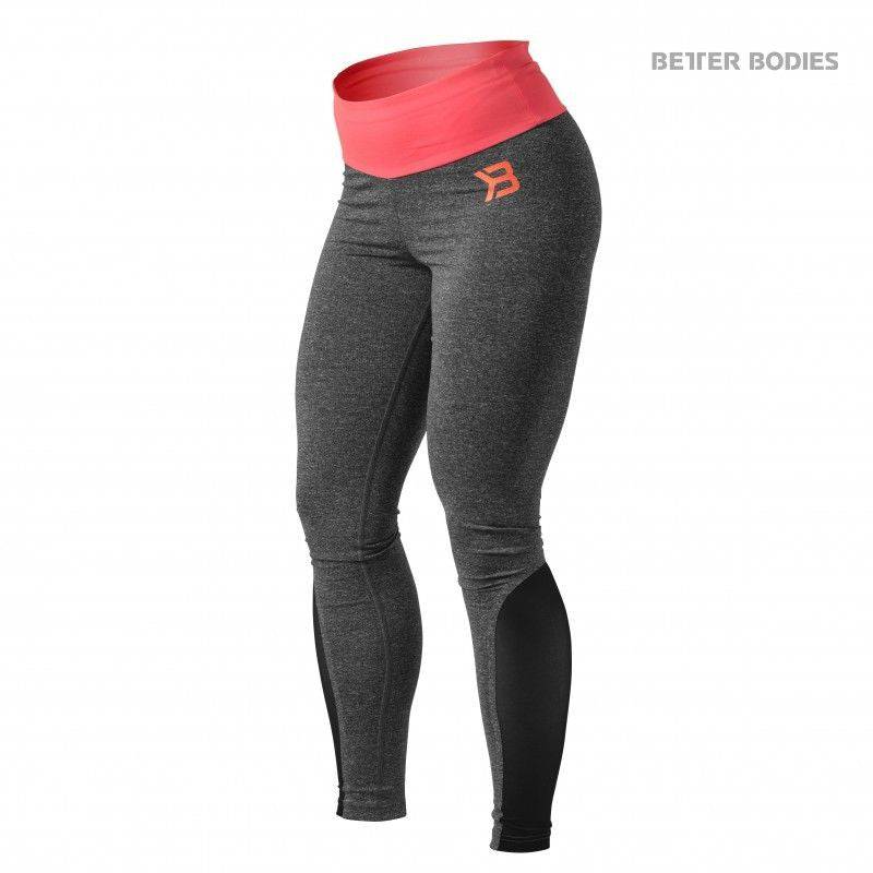 Better Bodies BB Shaped Tights (Anthracite melange/coral) - fiTT