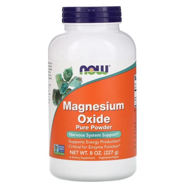 NOW Magnesium Oxide Pure Powder 227 g. (magnio oksidas)