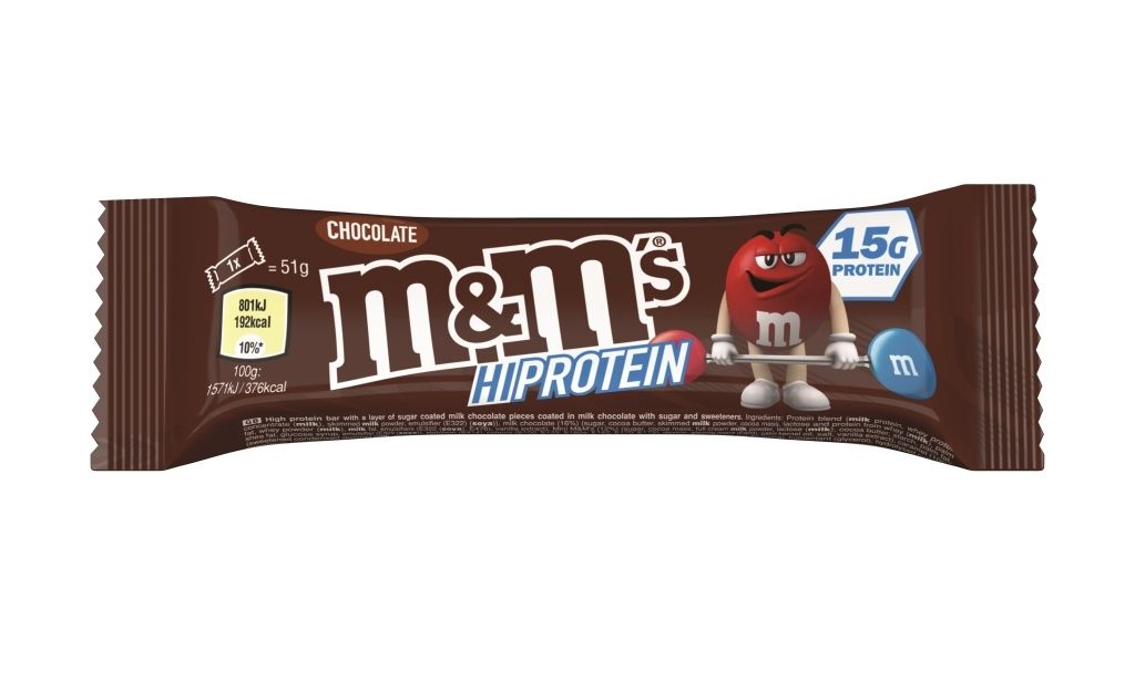 M&M&#39;s Hi protein bar (batonėlis) 51 g.